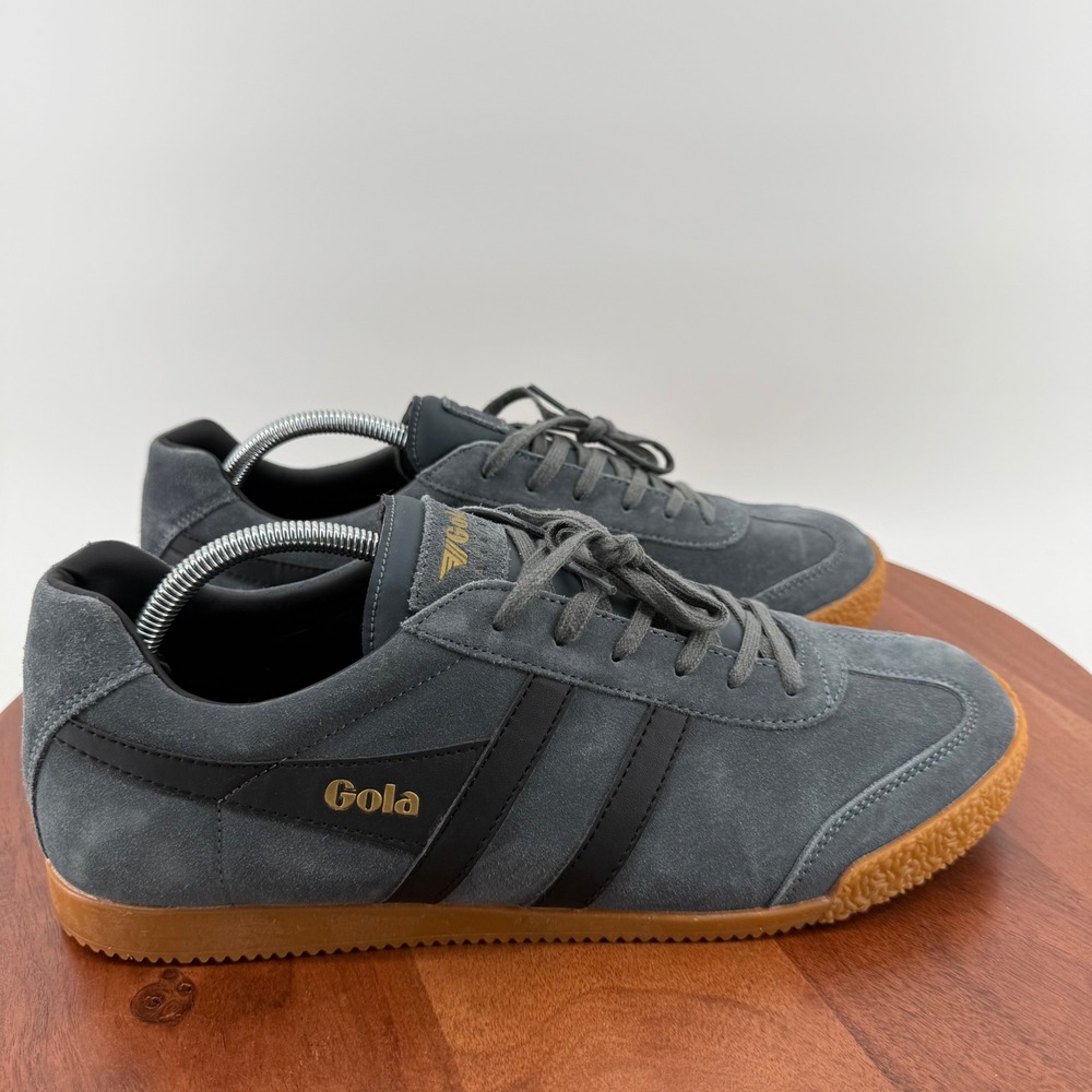 Gola CMA192 Harrier Suede Graphite Gray Black Retro Terrace Sneakers Men 12